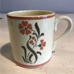 Vintage Villeroy Boch Dresden Saxony "444" Mug - Cup Pale Yellow With Flowers